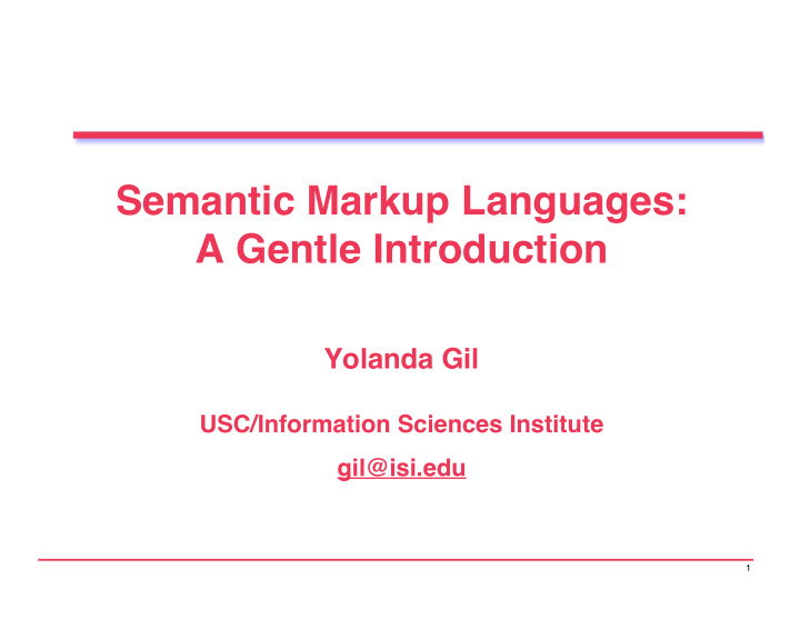 semantic markup languages a gentle introduction
