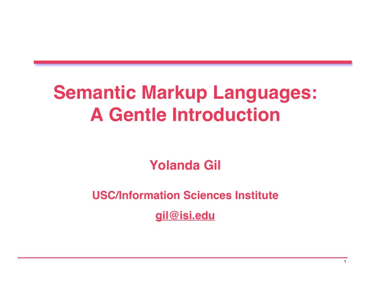 semantic markup languages a gentle introduction
