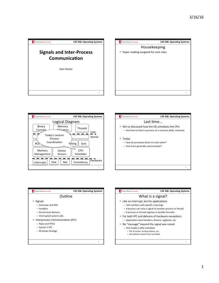 signals and inter process