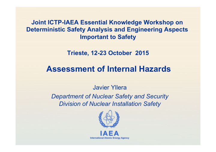 assessment of internal hazards