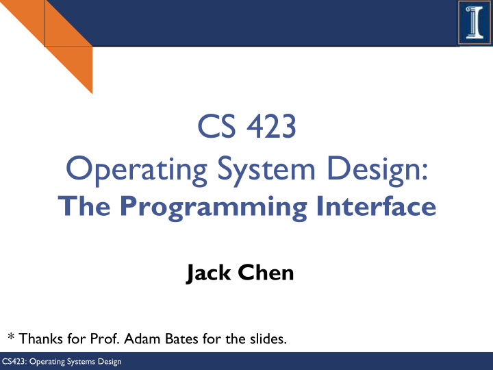 cs 423 operating system design