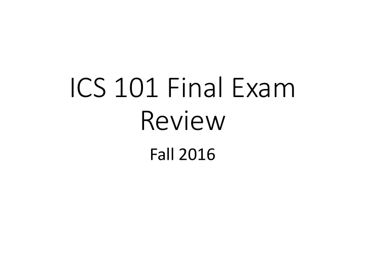 ics 101 final exam review