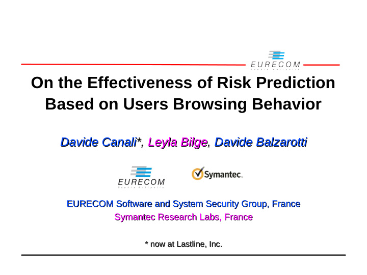 on the effectiveness of risk prediction based on users