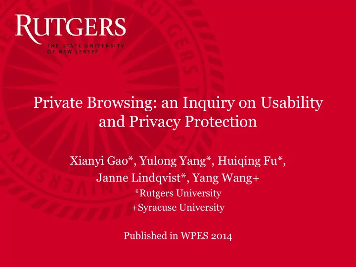 and privacy protection
