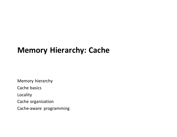 memory hierarchy cache