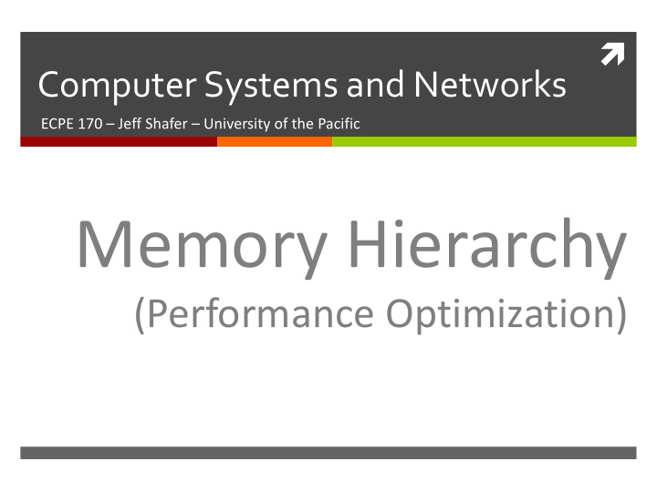 memory hierarchy