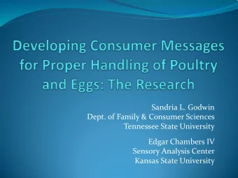 Sandria L. Godwin  Dept. of Family &amp; Consumer Sciences  Tennessee State University  Edgar