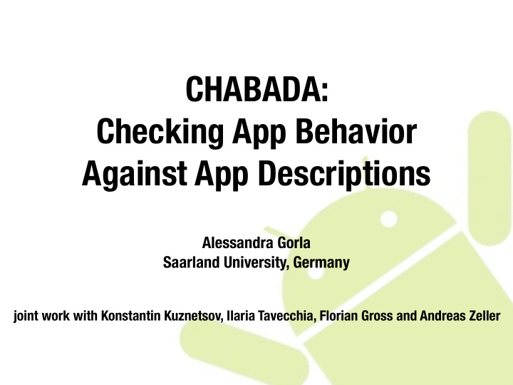 chabada checking app behavior against app descriptions