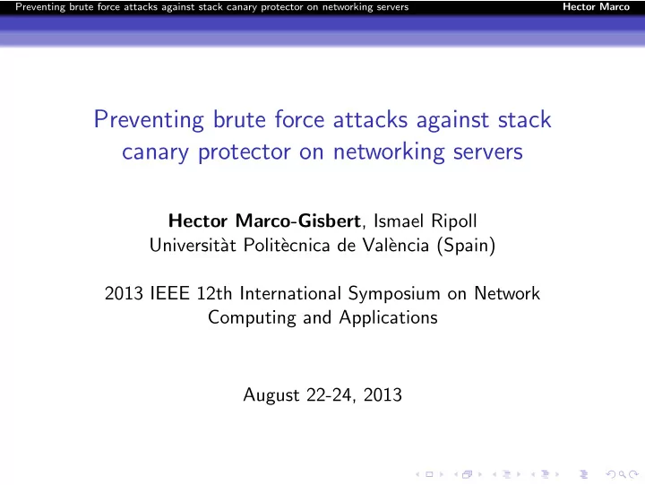 preventing brute force attacks against stack canary