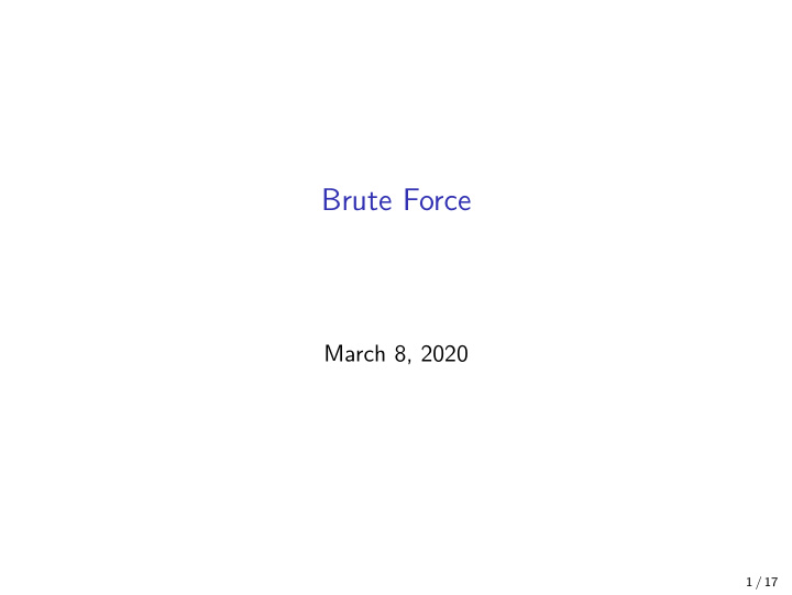 brute force