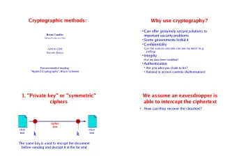 k  k  text  text  The same key is used to encrypt the document  before sending and decrypt it at