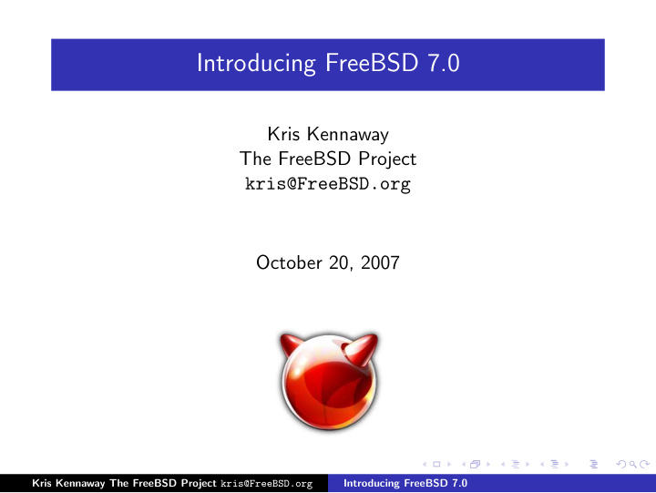 introducing freebsd 7 0