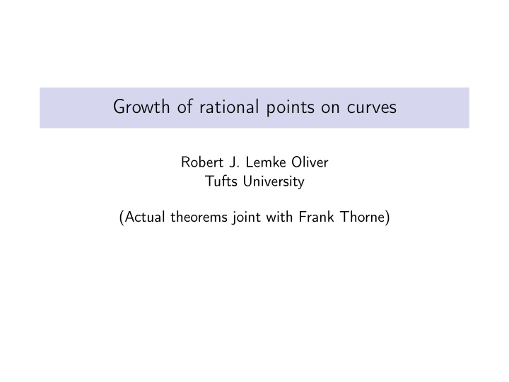 growth of rational points on curves