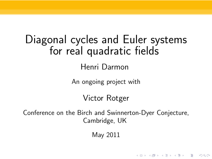 diagonal cycles and euler systems for real quadratic