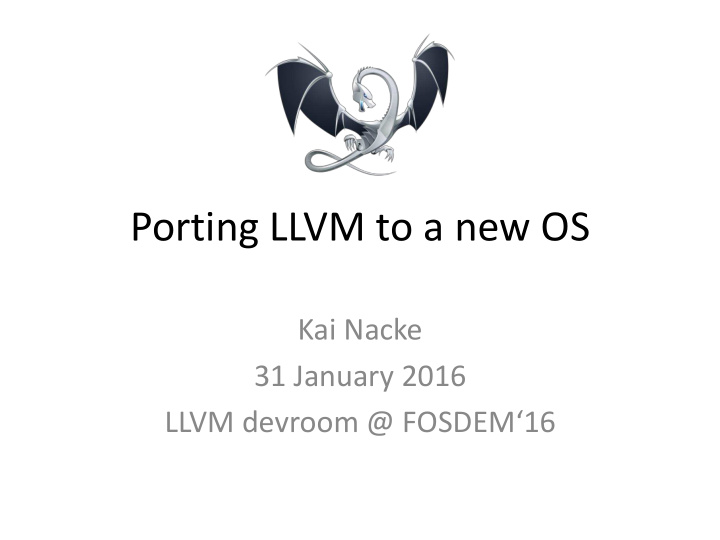 porting llvm to a new os
