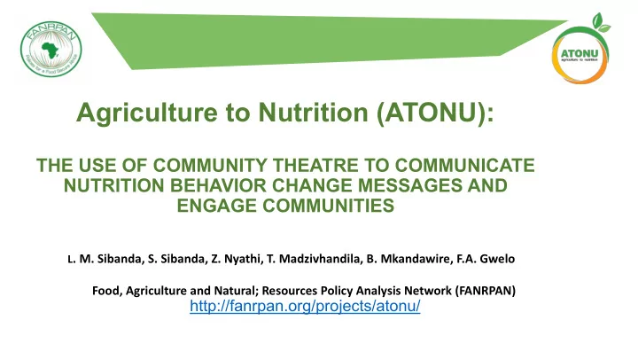 agriculture to nutrition atonu