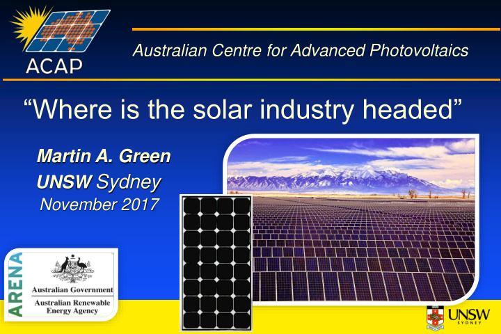 where is the solar industry headed