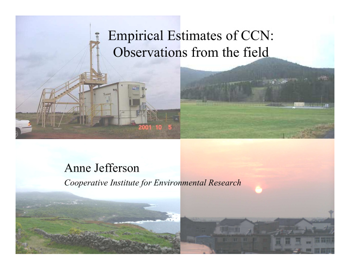 empirical estimates of ccn observations from the field