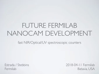 FUTURE FERMILAB  NANOCAM DEVELOPMENT  fast NIR/Optical/UV spectroscopic counters  Estrada /