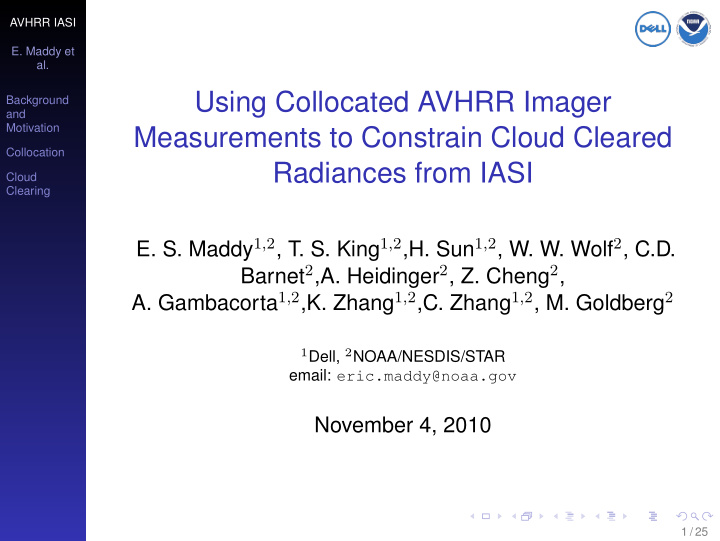 using collocated avhrr imager