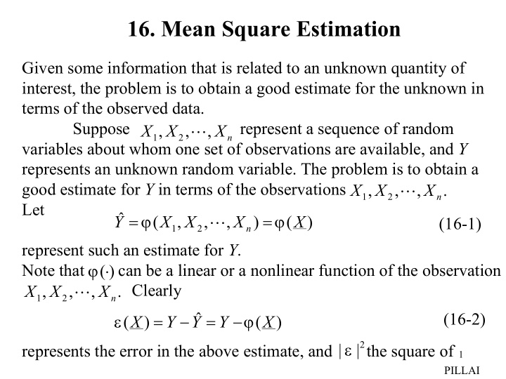 16 mean square estimation