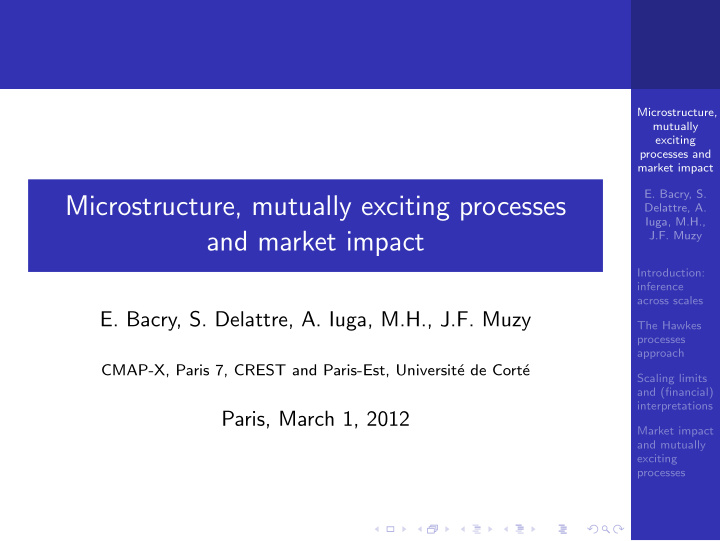 microstructure mutually exciting processes