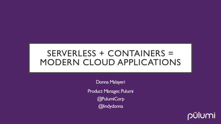 serverless containers modern cloud applications