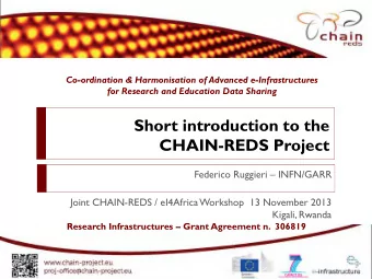 Short introduction to the  CHAIN-REDS Project Federico Ruggieri  INFN/GARR  Joint CHAIN-REDS /