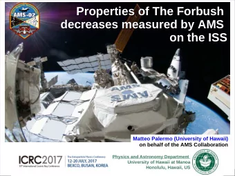 Monthly Proton Flux  Monthly Proton Flux  Matteo Palermo (University of Hawaii)  on behalf of the
