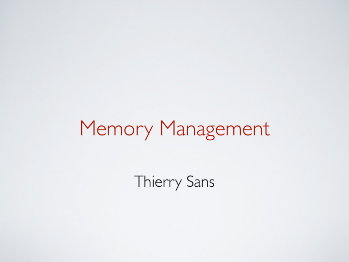 memory management