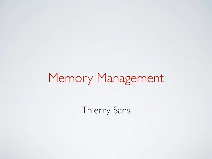 memory management