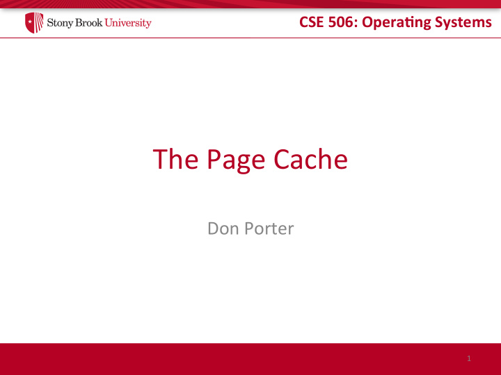 the page cache