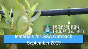 Materials for GSA Outreach  Materials for GSA Outreach  September 2019  September 2019  GSP Topics