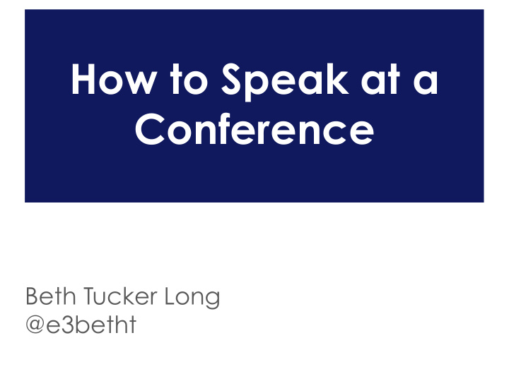 how to speak at a conference