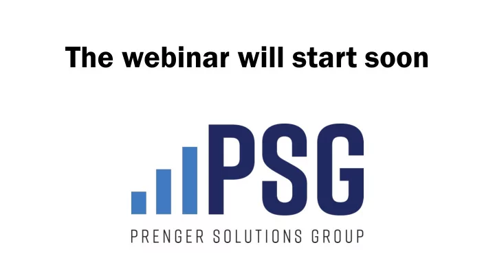 the webinar will start soon