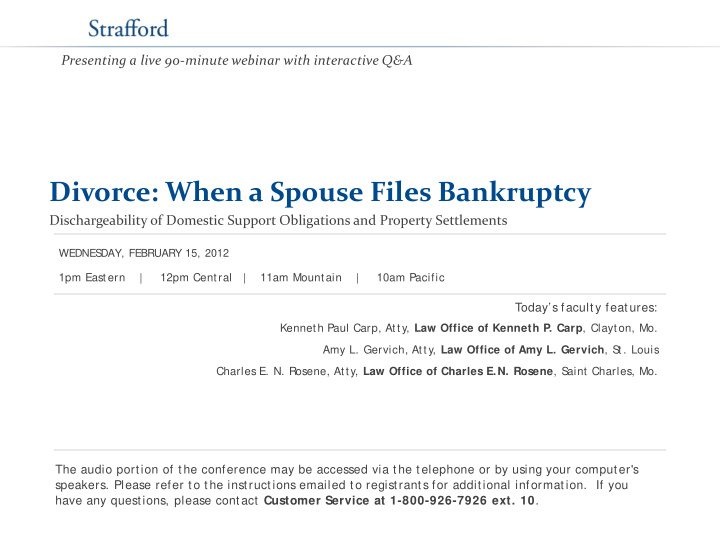 divorce when a spouse files bankruptcy