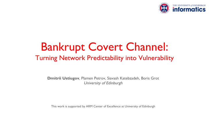bankrupt covert channel