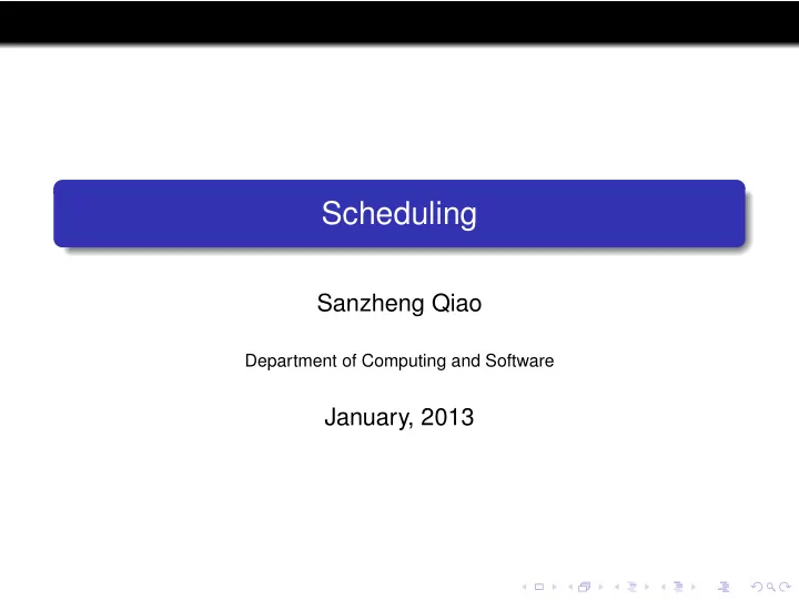scheduling