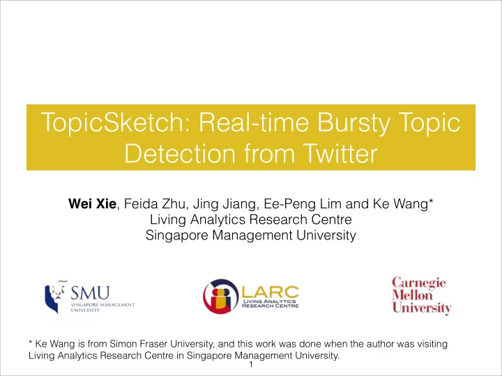 topicsketch real time bursty topic detection from twitter