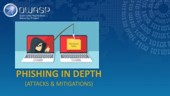 PHISHING IN DEPTH  (ATTACKS &amp; MITIGATIONS)  Table of  Content  1.0 Introduction  2.0 Phishing