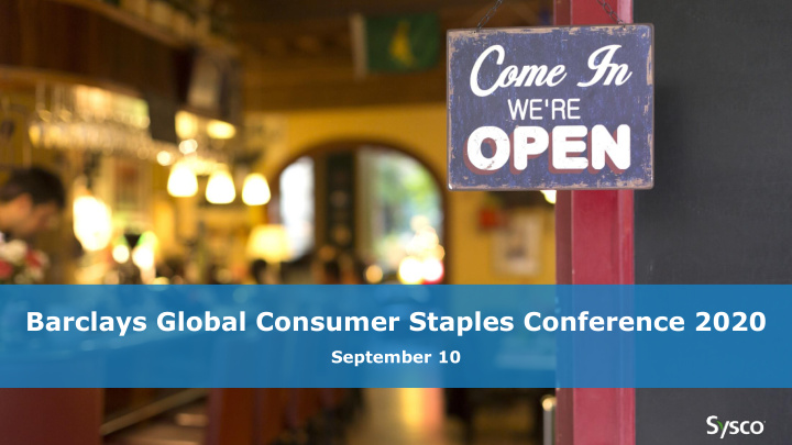 barclays global consumer staples conference 2020
