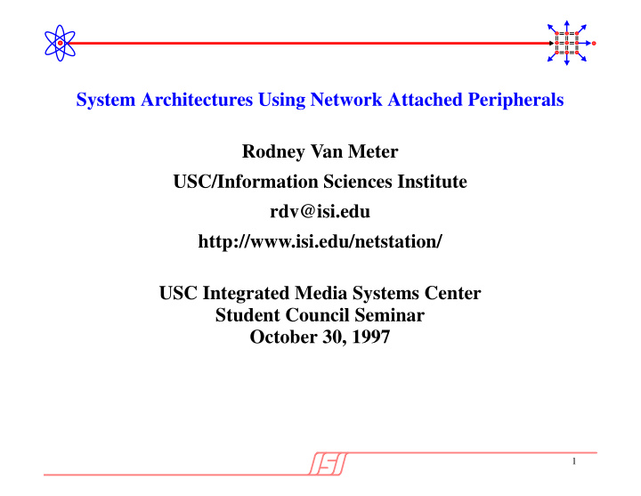 system architectures using network attached peripherals