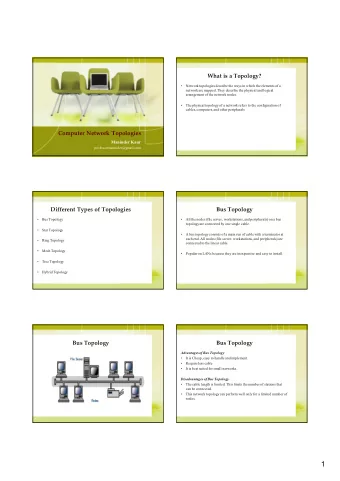 1  Ring Topology  Ring Topology    In a ring network, every device has exactly two neighbours