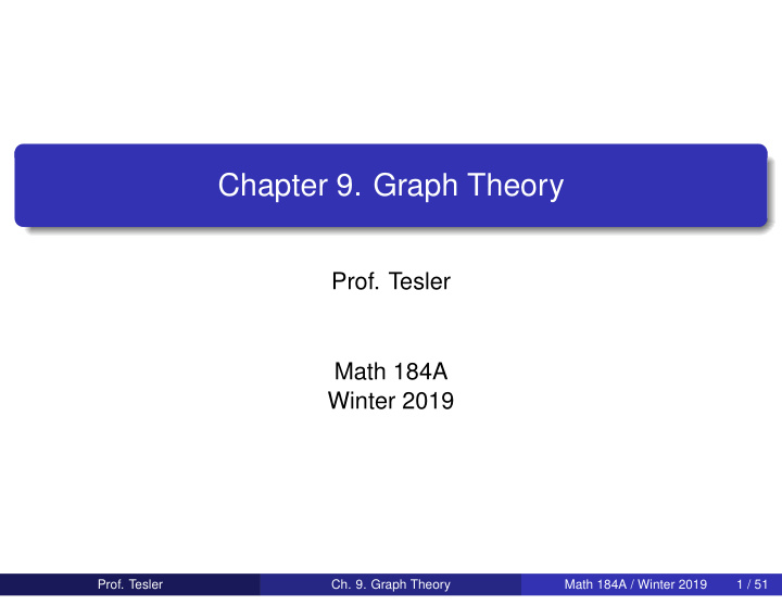 chapter 9 graph theory