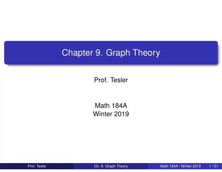 chapter 9 graph theory