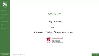 Overview  Introduction  Design  Processes  Jrg Cassens  Linear Models  Iterative  Models  SoSe