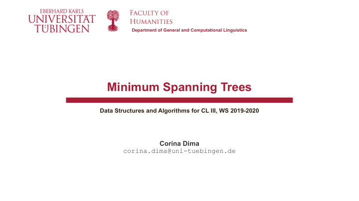 minimum spanning trees