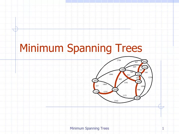 minimum spanning trees