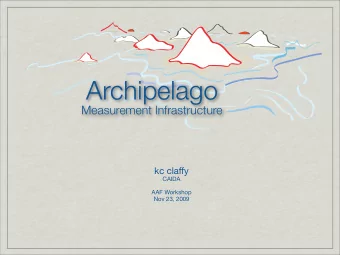Archipelago  Measurement Infrastructure  kc claffy  CAIDA  AAF Workshop  Nov 23, 2009  Outline