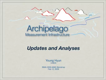 Archipelago  Measurement Infrastructure  Updates and Analyses  Young Hyun  CAIDA  ISMA 2009 AIMS